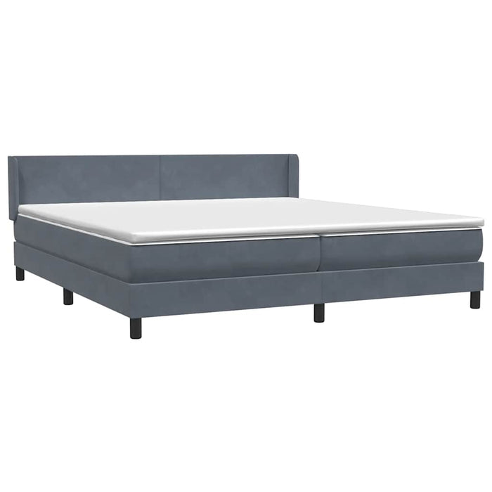 Pat box spring cu saltea, gri închis, 180x210 cm, catifea - WALTI WALTI
