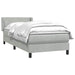 Pat box spring cu saltea, gri deschis, 80x220 cm, catifea - WALTI WALTI