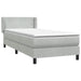 Pat box spring cu saltea, gri deschis, 80x220 cm, catifea - WALTI WALTI