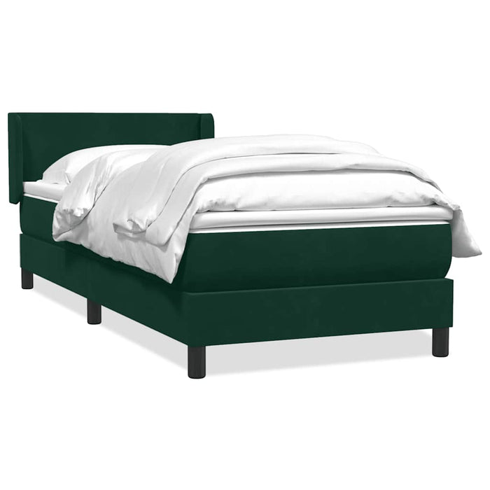 Pat box spring cu saltea, verde închis, 80x220 cm, catifea - WALTI WALTI