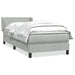 Pat box spring cu saltea, gri deschis, 90x220 cm, catifea - WALTI WALTI