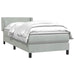 Pat box spring cu saltea, gri deschis, 90x220 cm, catifea - WALTI WALTI