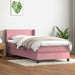 Pat box spring cu saltea, roz, 90x220 cm, catifea - WALTI WALTI