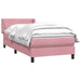 Pat box spring cu saltea, roz, 90x220 cm, catifea - WALTI WALTI
