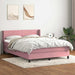 Pat box spring cu saltea, roz, 140x220 cm, catifea - WALTI WALTI
