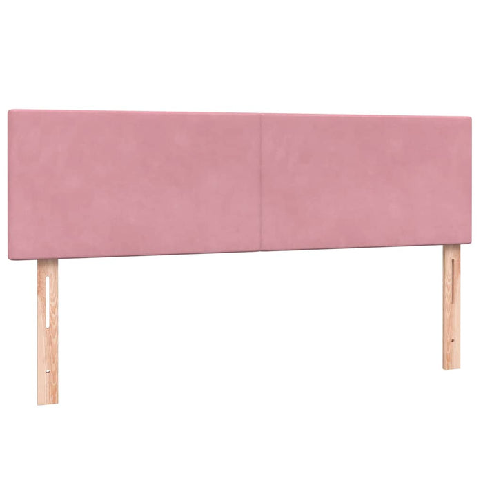 Pat box spring cu saltea, roz, 140x220 cm, catifea - WALTI WALTI