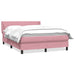 Pat box spring cu saltea, roz, 140x220 cm, catifea - WALTI WALTI