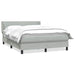 Pat box spring cu saltea, gri deschis, 160x220 cm, catifea - WALTI WALTI