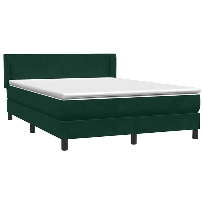 Pat box spring cu saltea, verde închis, 160x220 cm, catifea - WALTI WALTI