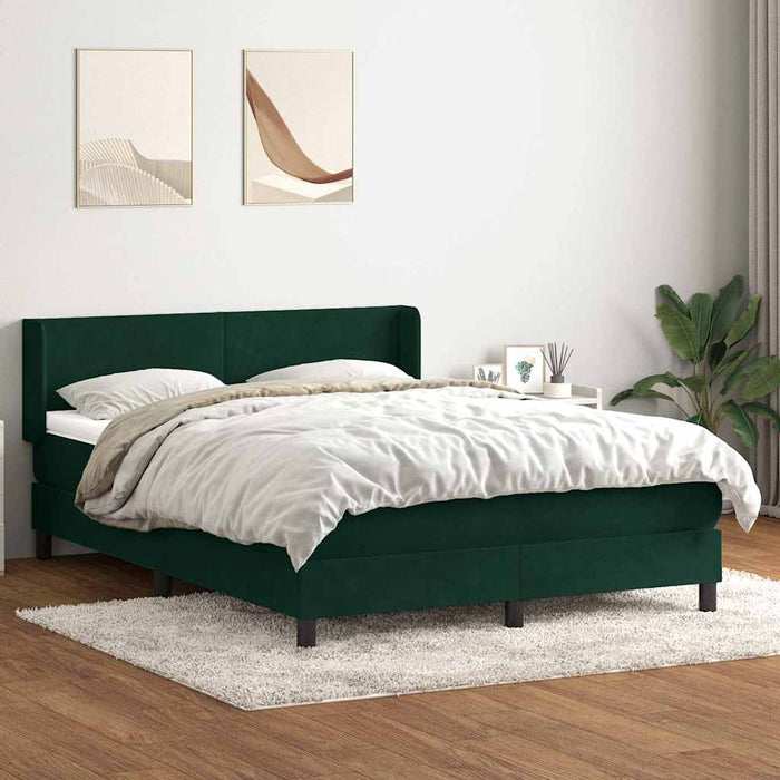 Pat box spring cu saltea, verde închis, 160x220 cm, catifea - WALTI WALTI
