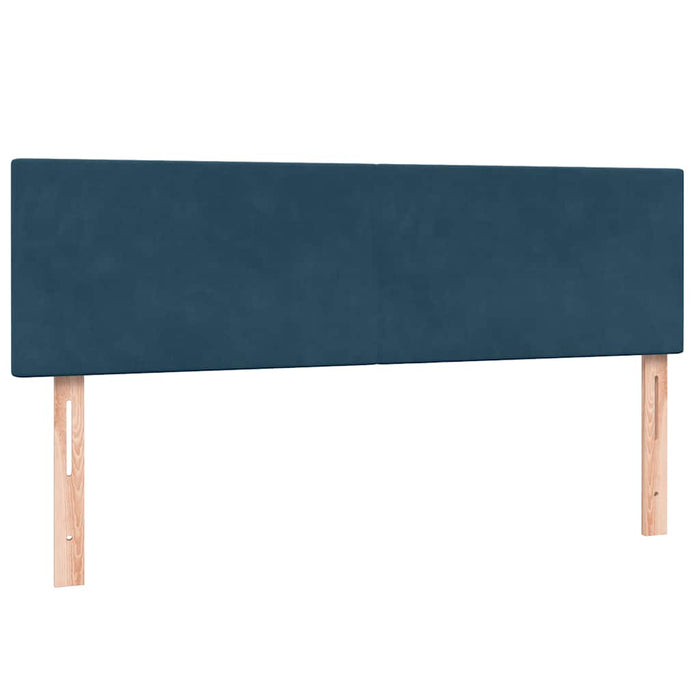 Pat box spring cu saltea, albastru închis, 160x220 cm, catifea WALTI