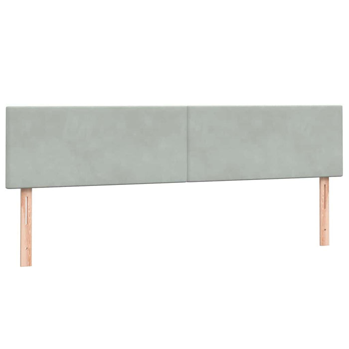 Pat cu arcuri cu saltea gri deschis 180x220 cm catifea WALTI