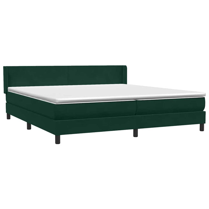 Pat box spring cu saltea, verde închis, 180x220 cm, catifea - WALTI WALTI