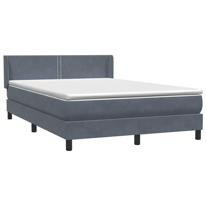Pat box spring cu saltea, gri închis, 160x210 cm, catifea WALTI