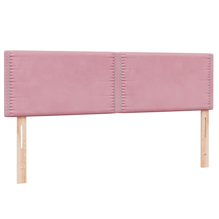 Pat box spring cu saltea, roz, 160x210 cm, catifea WALTI