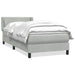 Pat box spring cu saltea, gri deschis, 80x220 cm, catifea - WALTI WALTI