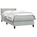 Pat box spring cu saltea, gri deschis, 80x220 cm, catifea - WALTI WALTI