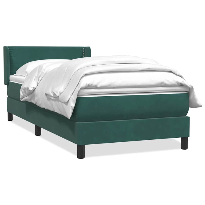 Pat box spring cu saltea, verde închis, 80x220 cm, catifea - WALTI WALTI