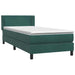Pat box spring cu saltea, verde închis, 80x220 cm, catifea - WALTI WALTI