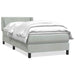 Pat box spring cu saltea, gri deschis, 90x220 cm, catifea - WALTI WALTI