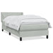 Pat box spring cu saltea, gri deschis, 80x210 cm, catifea - WALTI WALTI