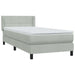 Pat box spring cu saltea, gri deschis, 80x210 cm, catifea - WALTI WALTI