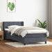 Pat box spring cu saltea, gri închis, 80x210 cm, catifea - WALTI WALTI