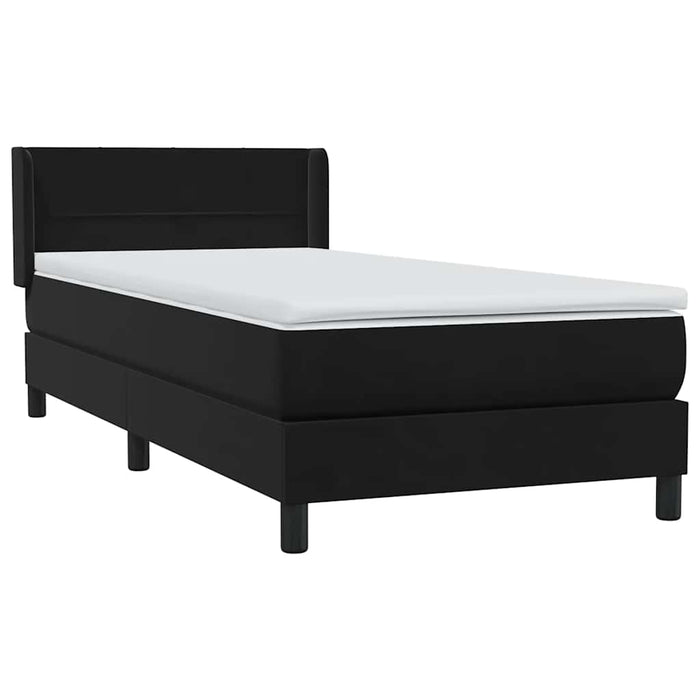 Pat box spring cu saltea, negru, 90x210 cm, catifea - WALTI WALTI