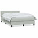 Pat box spring cu saltea, gri deschis, 160x210 cm, catifea - WALTI WALTI