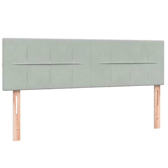Pat box spring cu saltea, gri deschis, 160x210 cm, catifea - WALTI WALTI