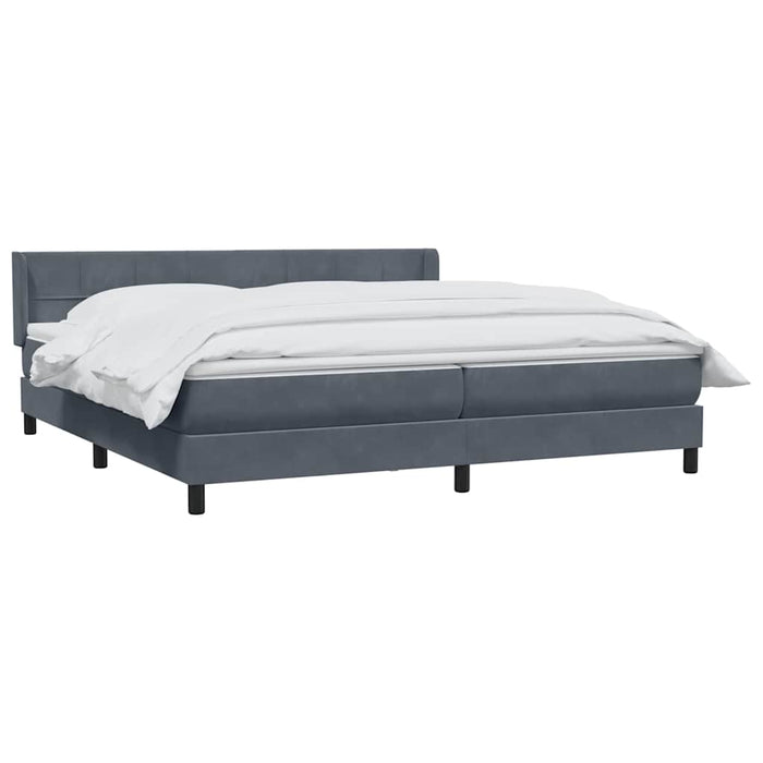 Pat box spring cu saltea, gri închis, 180x210 cm, catifea - WALTI WALTI