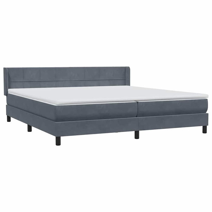 Pat box spring cu saltea, gri închis, 180x210 cm, catifea - WALTI WALTI