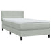 Pat box spring cu saltea, gri deschis, 80x220 cm, catifea - WALTI WALTI
