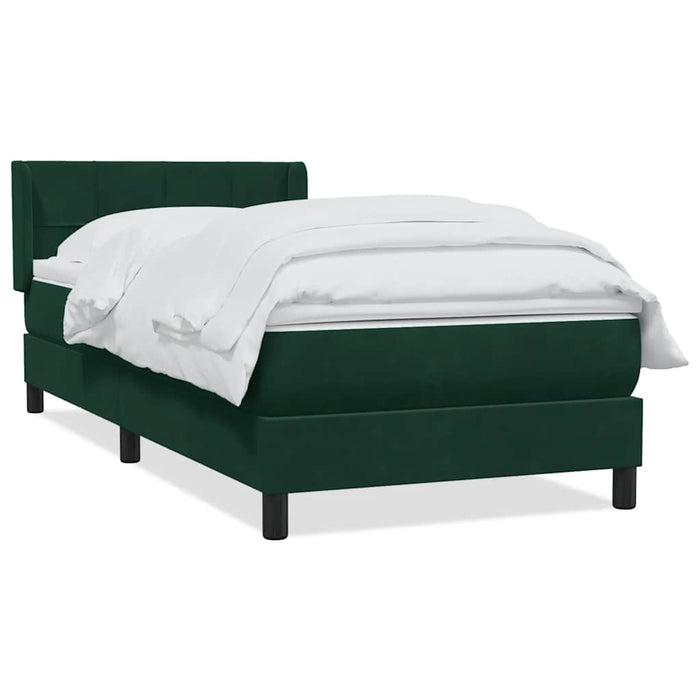 Pat box spring cu saltea, verde închis, 80x220 cm, catifea - WALTI WALTI