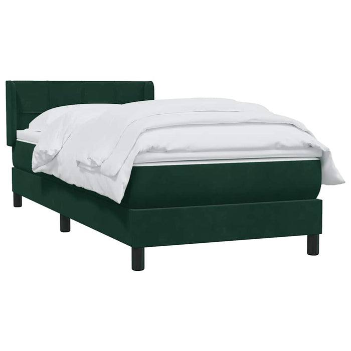Pat box spring cu saltea, verde închis, 80x220 cm, catifea - WALTI WALTI