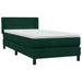Pat box spring cu saltea, verde închis, 80x220 cm, catifea - WALTI WALTI