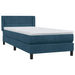 Pat box spring cu saltea, albastru închis, 80x220 cm, catifea - WALTI WALTI