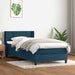 Pat box spring cu saltea, albastru închis, 80x220 cm, catifea - WALTI WALTI