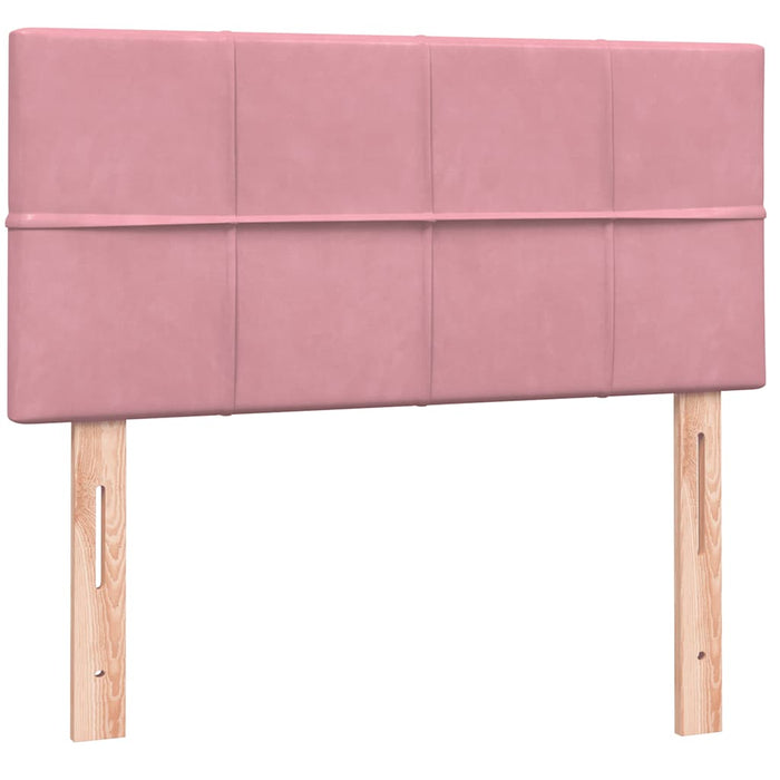 Pat box spring cu saltea, roz, 80x220 cm, catifea - WALTI WALTI