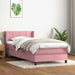 Pat box spring cu saltea, roz, 80x220 cm, catifea - WALTI WALTI