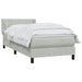 Pat box spring cu saltea, gri deschis, 90x220 cm, catifea - WALTI WALTI
