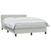 Pat box spring cu saltea, gri deschis, 160x220 cm, catifea - WALTI WALTI