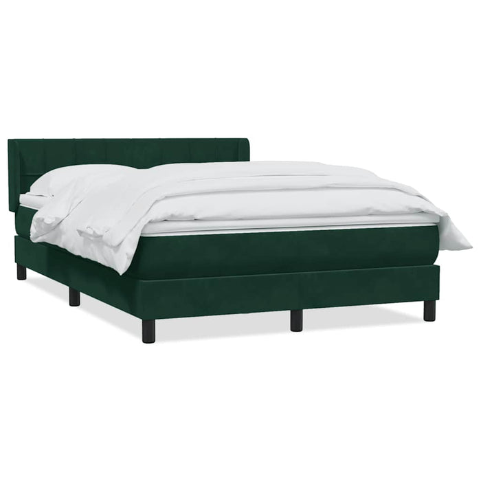 Pat box spring cu saltea, verde închis, 160x220 cm, catifea WALTI