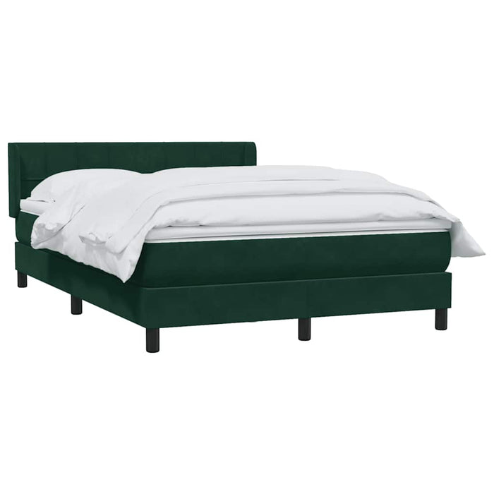 Pat box spring cu saltea, verde închis, 160x220 cm, catifea WALTI