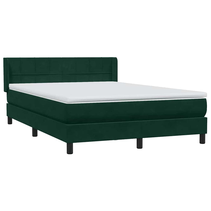 Pat box spring cu saltea, verde închis, 160x220 cm, catifea WALTI