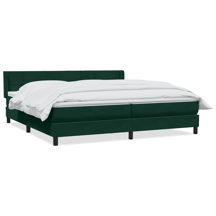 Pat box spring cu saltea, verde închis, 180x220 cm, catifea - WALTI WALTI