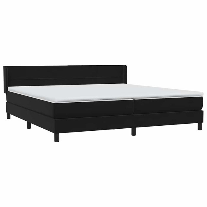 Pat box spring cu saltea, negru, 200x220 cm, catifea WALTI