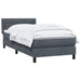 Pat box spring cu saltea, gri închis, 80x210 cm, catifea - WALTI WALTI