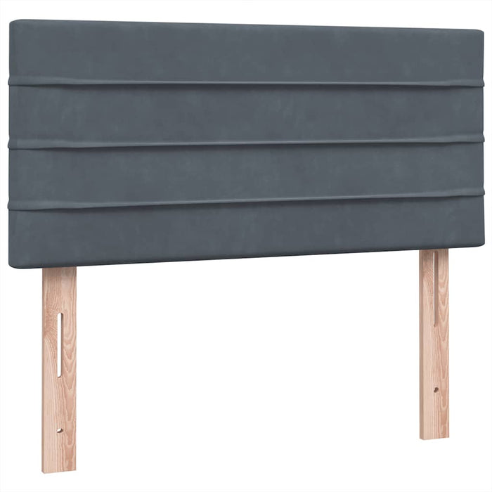 Pat box spring cu saltea, gri închis, 80x210 cm, catifea - WALTI WALTI
