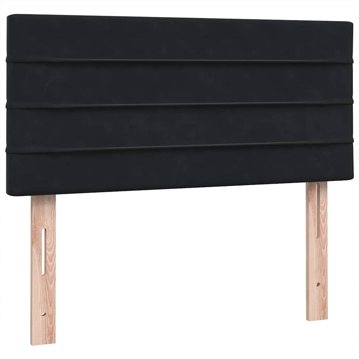 Pat box spring cu saltea, negru, 90x210 cm, catifea WALTI